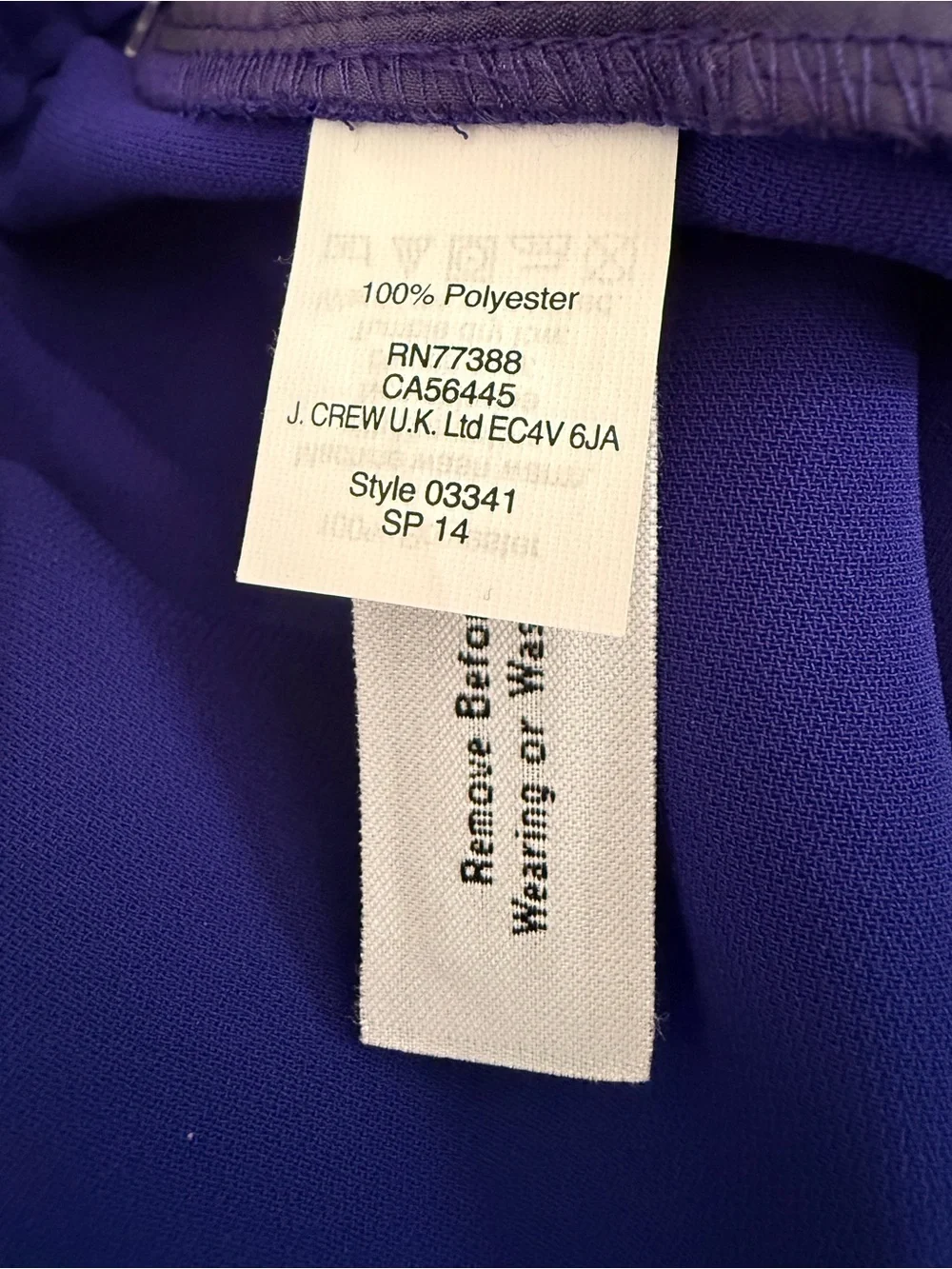 NEW J Crew Cobalt Blue Elastic Drawstring Pants Mid Rise Crepe, Size 4
